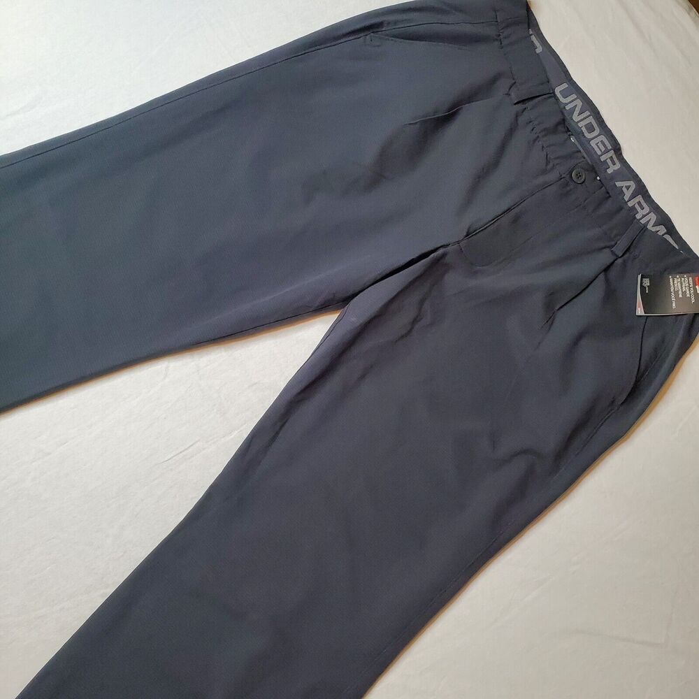 Under Armour Men's Size 38 NWT Airvent Pleated Pants Unhemmed Black 1293915